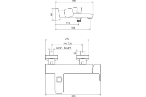 Смеситель для ванны Ravak 10° хром (X070065) - 2