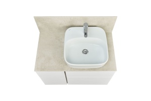 Столешница под раковину Aquaton Мишель керамогранит 80 бежевый - 2