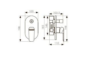 Смеситель Kaiser Glory 69277 С ВНУТРЕННЕЙ ЧАСТЬЮ, для душа, белый - 2