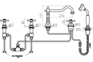 Смеситель для ванны Rav Slezak  бронза (MK164.5PSM) - 2
