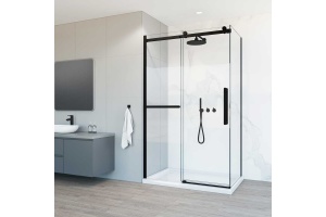 Душевой уголок Vincea Como Soft 120х90 профиль черный стекло прозрачное 