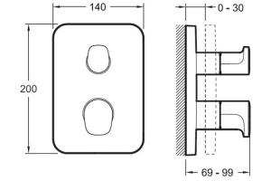 Термостат Jacob Delafon Modulo E75389-CP для ванны с душем - 2