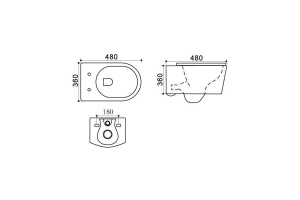 Унитаз подвесной Azario Nova белый (AZ2217) - 3