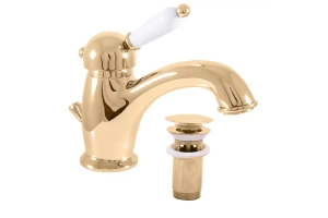 L527.5KZ LABE - смеситель для умывальника, CLICK-CLACK, высота 150 мм., ЦВЕТ ЗОЛОТО