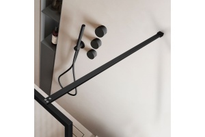 Душевая перегородка Vincea Walk-In 80х200 профиль черный стекло рифленое - 3