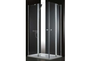 Душевой уголок Cezares Elena 120х100 хром стекло рифленое