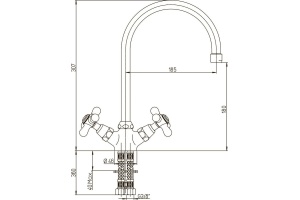 Смеситель для кухни Paini Liberty 17CR572LMKM - 2