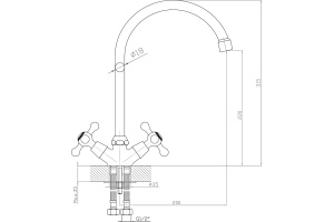 Смеситель Orange Classic Pro M72-000cr для кухонной мойки - 2