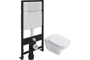 Комплект Унитаз подвесной STWORKI Дублин SETK3504-0605 с микролифтом + Система инсталляции для унитазов EWRIKA ProLT 0026-2020 с белой кнопкой смыва 0042