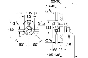 Смеситель Grohe BauClassic 29047000 С ВНУТРЕННЕЙ ЧАСТЬЮ - 3