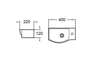 Раковина подвесная WeltWasser WW AISBACH 7940 MT-BL R 40 матовый черный (10000008689) - 2