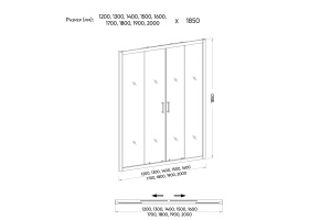 Душевое ограждение  VN45-130-02-19C1 - 2