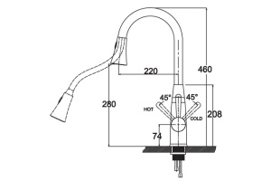 Смеситель Kaiser Merkur 26144 для кухонной мойки - 2