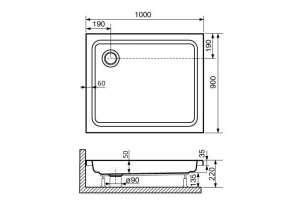 Душевой поддон Rgw  90x100 см (16180290-11) - 2
