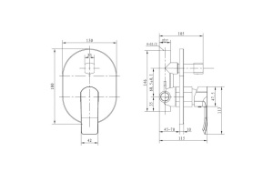 Смеситель Kaiser Aurora 67277 С ВНУТРЕННЕЙ ЧАСТЬЮ, для ванны с душем - 2