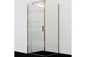 Душевой уголок WasserKRAFT Aisch 90x80 профиль золото стекло прозрачное