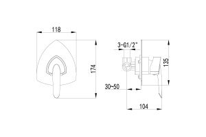 Смеситель Lemark Mars для душа LM3523C - 2