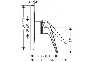 Смеситель hansgrohe Novus для душа, хром 71066000 - 2