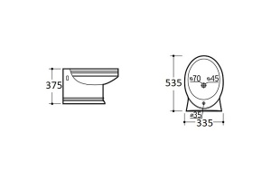 Биде подвесное Ceramalux Classic белый (1413) - 3