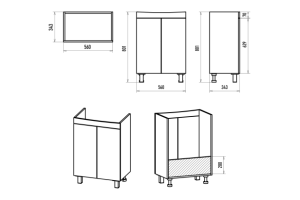 Тумба с раковиной Misty Клермонт 60 белая матовая - 3