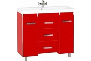 Тумба под раковину Misty Джулия 120 красная глянцевая