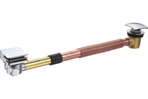 Слив-перелив для акриловой ванны медно-латунный, с квадратной крышкой CZR-STWQ1-01, хром