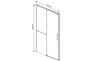 Душевая дверь Vincea Slim Soft 110 черная стекло прозрачное - 2