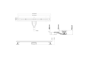 Душевой лоток Esbano Slim 70 золото матовый - 2