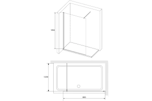 Душевая перегородка RGW Walk In WA-010 80х195 профиль хром стекло прозрачное - 3