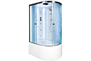 Душевая кабина DETO EM4511LLED+GM с высоким поддоном, с сиденьем