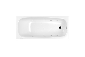 Ванна акриловая WHITECROSS Layla Slim Relax 170x75 с гидромассажем белый - хром