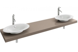 EB58-1800-E10 столешница PARALLEL 1800 мм с отверстием  для умывальника E4439 и отверстием для смесителя /1800х520х60/ (квебекский дуб)