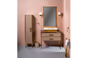 Тумба под раковину чашу Boheme Armadi Art Monaco 100 бежевый глянец - золото - 3