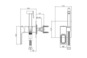 Смеситель с гигиеническим душем Gappo G7217-8 - 2