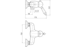Смеситель для душа Rav Slezak Labe бронза - 2