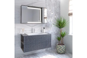 Тумба под раковину подвесная Stella Polar Дэрри 100 серый - 3