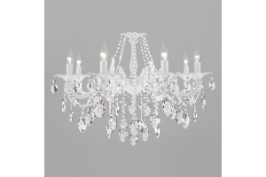 Подвесная люстра Eurosvet Veletta 10108/8 белый/прозрачный хрусталь Strotskis