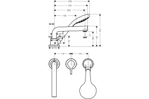 Смеситель Hansgrohe Talis S 72416000 на борт ванны - 2