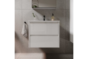 Тумба под раковину подвесная Sancos Libra 60 белая глянцевая - 2