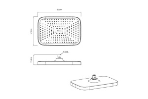 Верхний душ с держателем Vincea 31 брашированное золото - 2