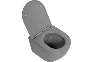 Чаша для подвесного унитаза BelBagno Colorato серый матовый, без сиденья (BB062CHR-GR) - 2