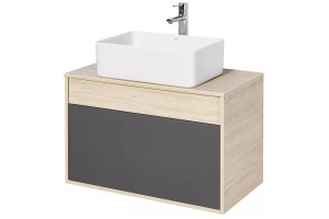 Тумба с раковиной Aquaton Лофт Урбан 80 светлое дерево-серый