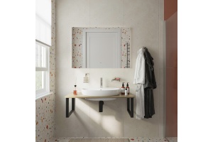 Мебель для ванной DIWO Элиста 100 светлое дерево, с раковиной Самара 0116