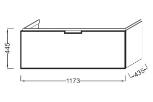 Тумба для комплекта Jacob Delafon Reve 120 белый лак, 1 ящик (EB1133-G1C) - 3