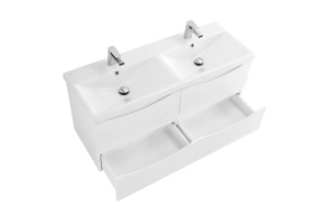 Тумба с раковиной BelBagno Marino-Cer 120 с двумя чашами белый  - 3