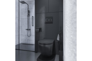 Клавиша смыва, универсальная, чёрный - 3