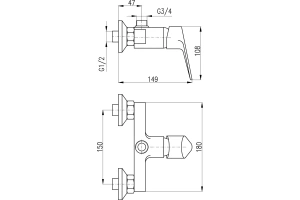 Смеситель для душа Rav Slezak Victoria хром - 2