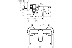 Смеситель Hansgrohe Talis E 71760340 для душа - 2