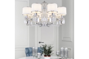 Подвесная люстра Eurosvet Zaffiro 10099/8 хром/прозрачный хрусталь Strotskis (новый абажур) - 3