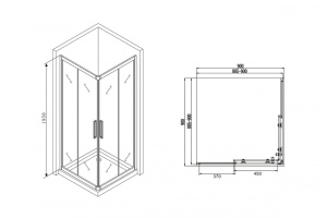 Душевой уголок Abber Schwarzer Diamant (AG02090BH) - 2